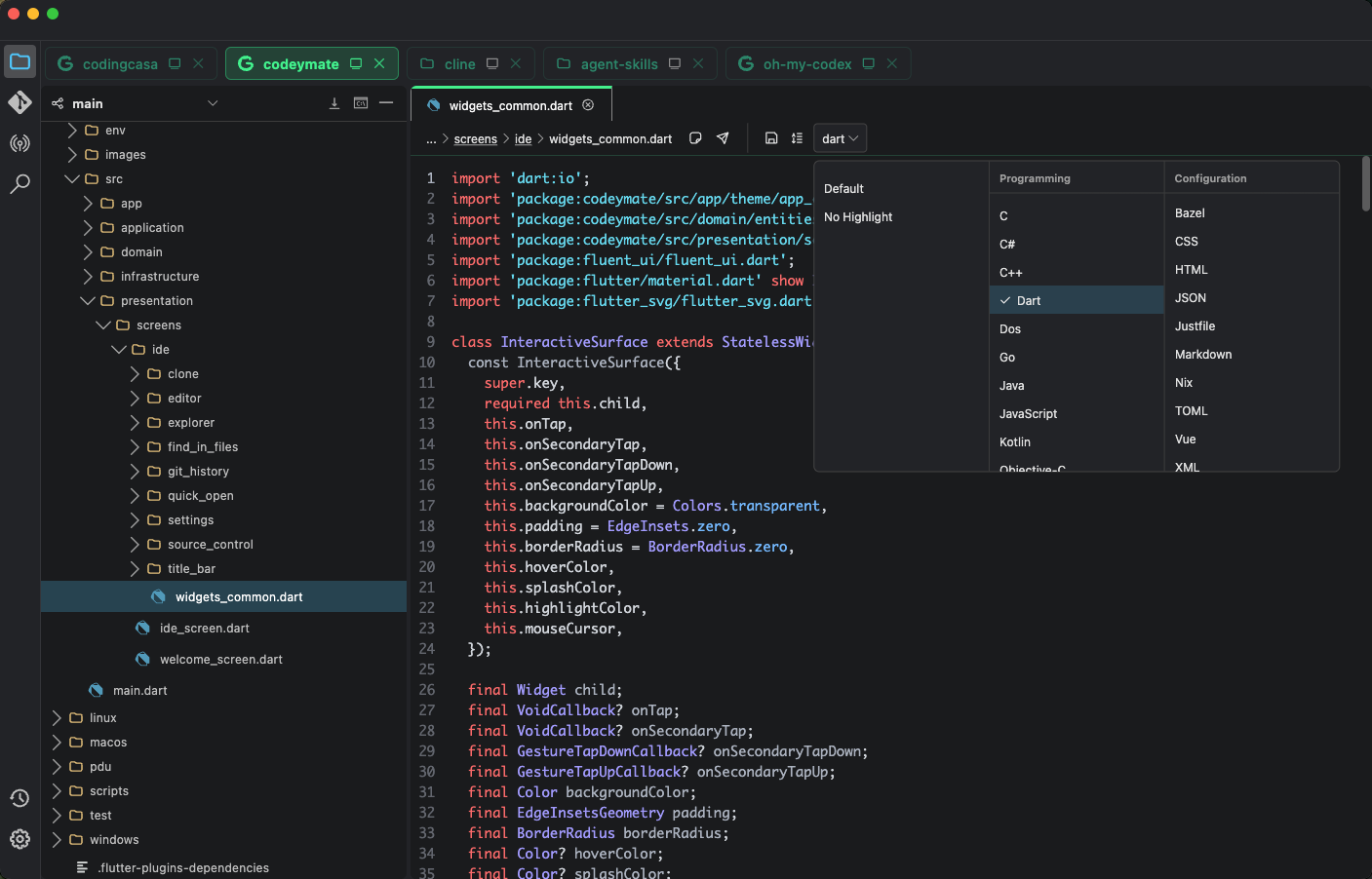 Syntax highlighting