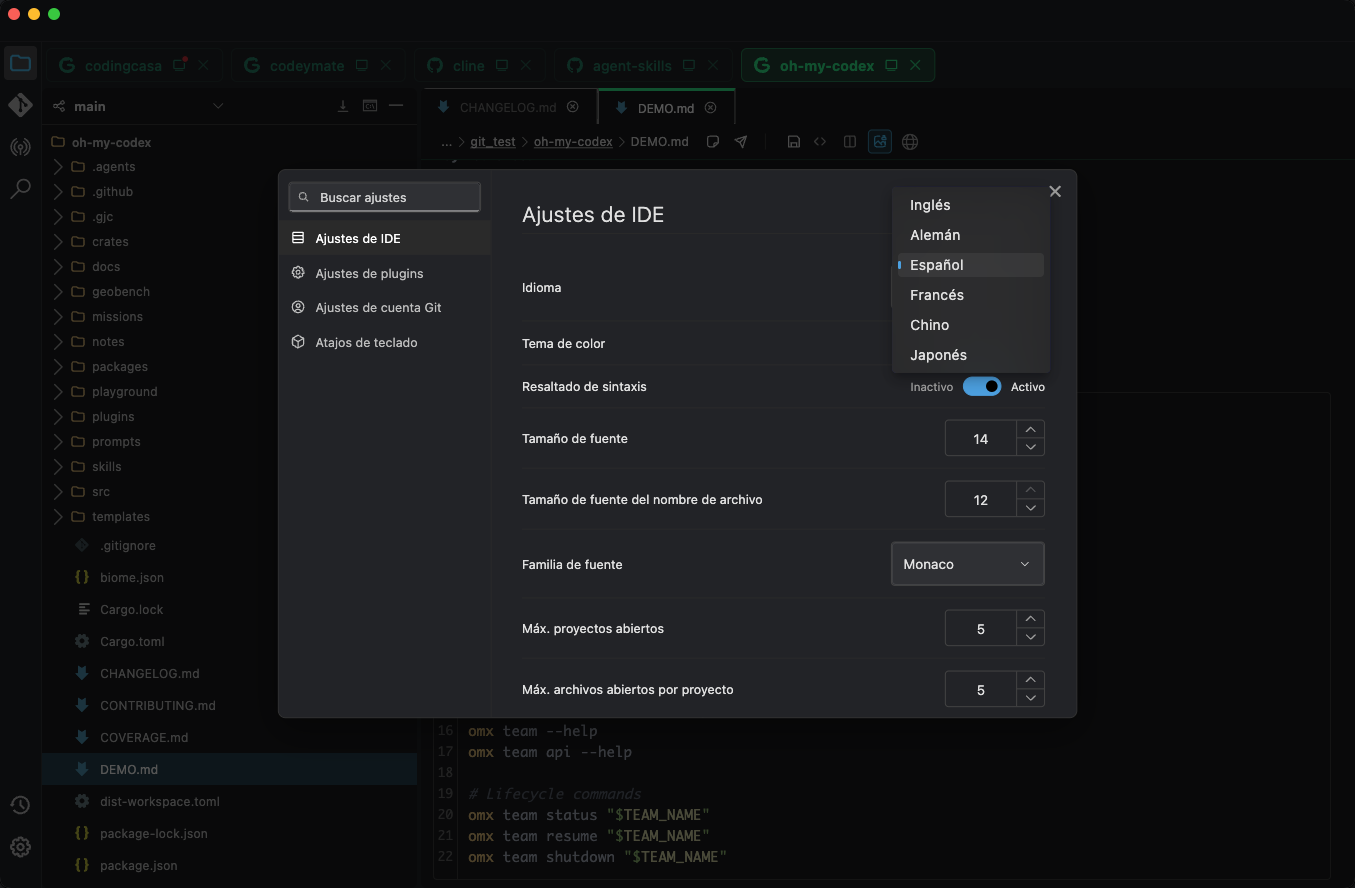 Multi-language interface